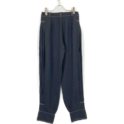 STELLA McCARTNEY ステラマッカートニー 603213 ﾌﾞﾗｯｸ ｽﾃｯﾁ ﾌﾟﾘｰﾂ ﾊﾟﾝﾂ ボトムス 36