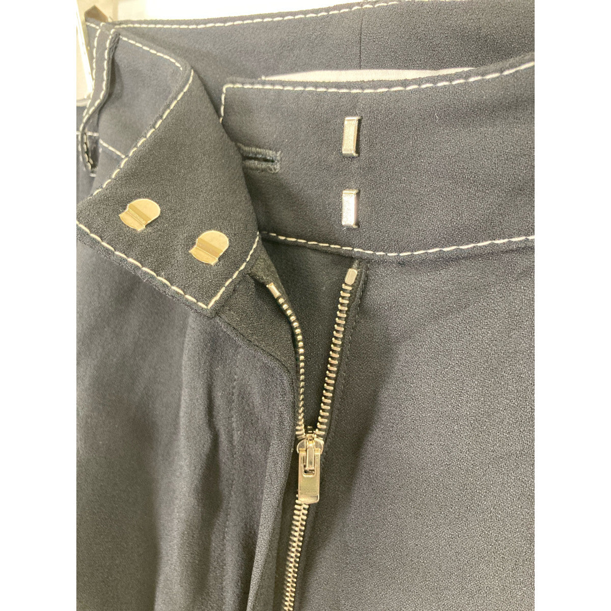 STELLA McCARTNEY ステラマッカートニー 603213 ﾌﾞﾗｯｸ ｽﾃｯﾁ ﾌﾟﾘｰﾂ ﾊﾟﾝﾂ ボトムス 36