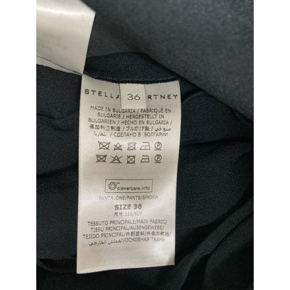 STELLA McCARTNEY ステラマッカートニー 603213 ﾌﾞﾗｯｸ ｽﾃｯﾁ ﾌﾟﾘｰﾂ ﾊﾟﾝﾂ ボトムス 36