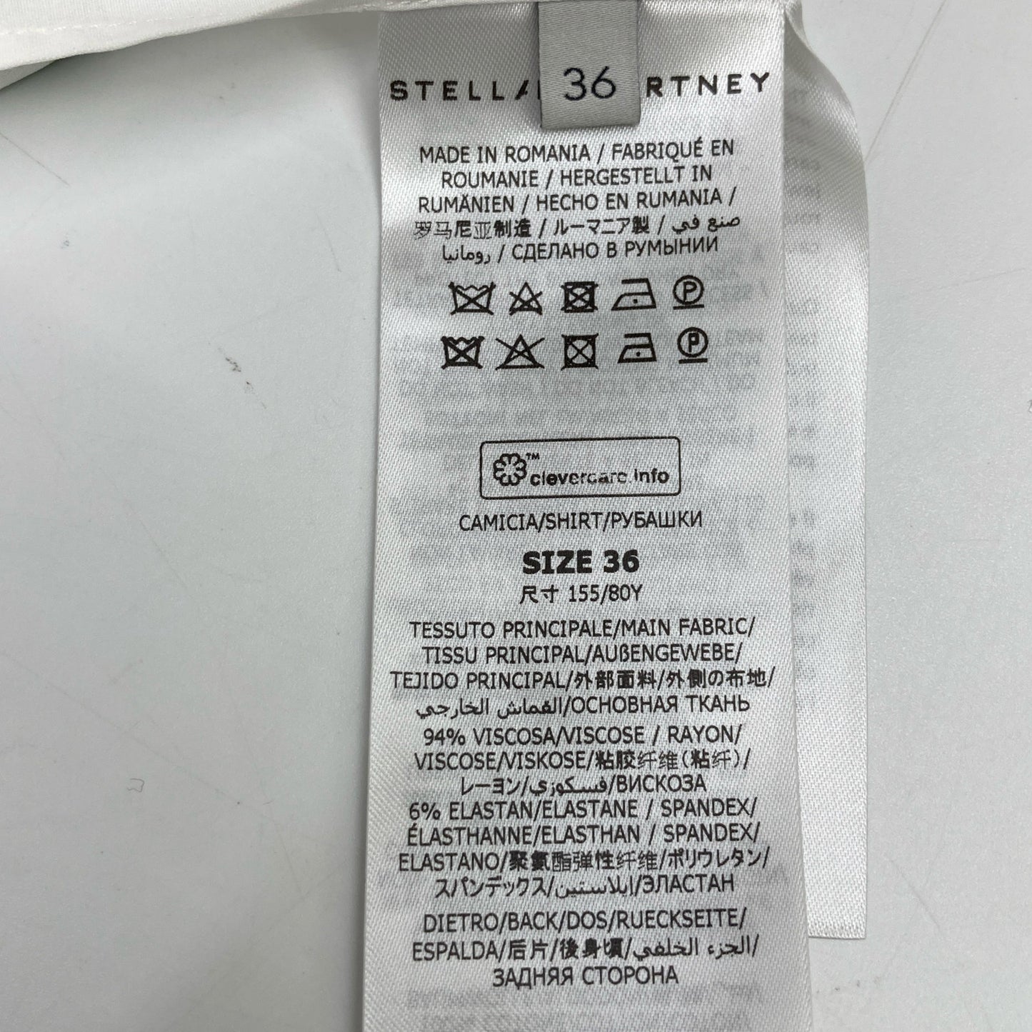 STELLA McCARTNEY ステラマッカートニー 22年 ﾎﾜｲ ﾌﾛｰﾗﾙ柄 長袖ｼｬﾂ 620031 トップス 36