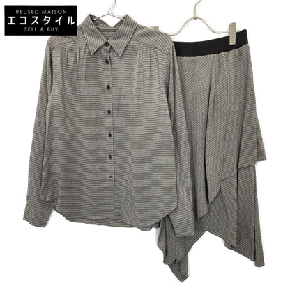 TAE ASHIDA タエアシダ ｸﾞﾚｰ ﾎﾞｰﾀﾞｰ ｼｬﾂ×ｽｶｰﾄ ｾｯﾄｱｯﾌﾟ スーツ セットアップ 11/F