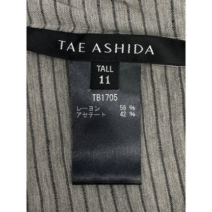TAE ASHIDA タエアシダ ｸﾞﾚｰ ﾎﾞｰﾀﾞｰ ｼｬﾂ×ｽｶｰﾄ ｾｯﾄｱｯﾌﾟ スーツ セットアップ 11/F