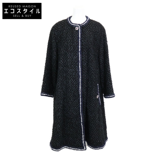 CHANEL シャネル 22AW P73170V64561 ビジューボタン ツイード ロング コート 36