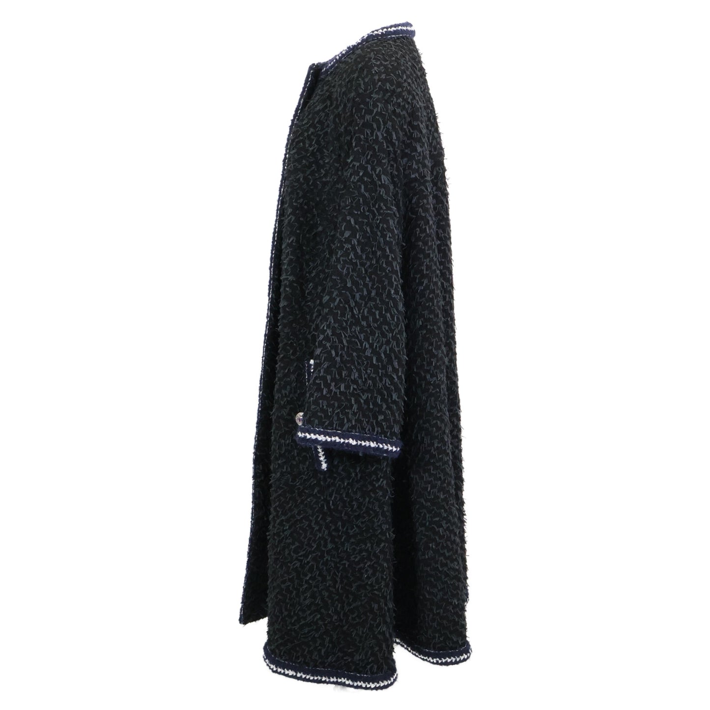 CHANEL シャネル 22AW P73170V64561 ビジューボタン ツイード ロング コート 36