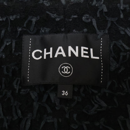 CHANEL シャネル 22AW P73170V64561 ビジューボタン ツイード ロング コート 36