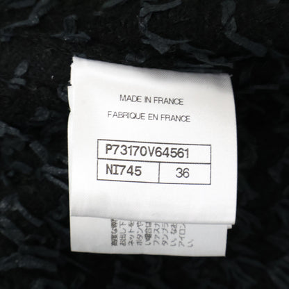 CHANEL シャネル 22AW P73170V64561 ビジューボタン ツイード ロング コート 36