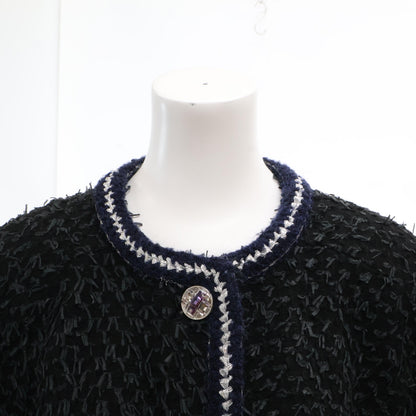 CHANEL シャネル 22AW P73170V64561 ビジューボタン ツイード ロング コート 36