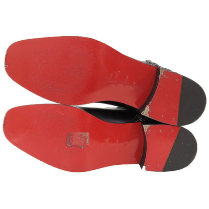 Christian Louboutin クリスチャンルブタン ストラップ ブーツ レザー×ツイード メンズ ブラック×グレー 43 シューズ 43