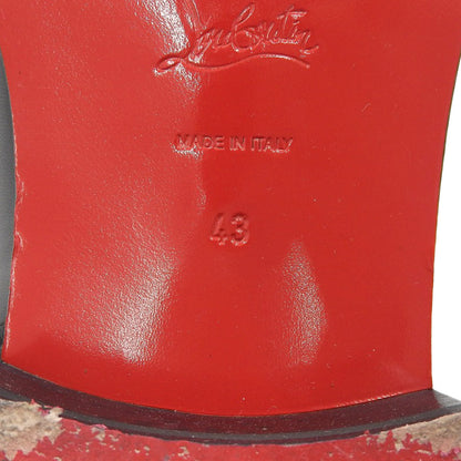 Christian Louboutin クリスチャンルブタン ストラップ ブーツ レザー×ツイード メンズ ブラック×グレー 43 シューズ 43