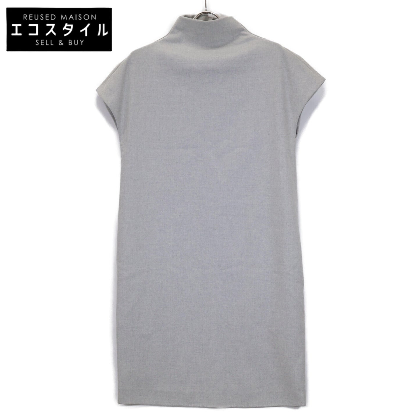 YOKOCHAN ヨーコチャン グレー YCD-314-128 モックネックワンピース ワンピース 38