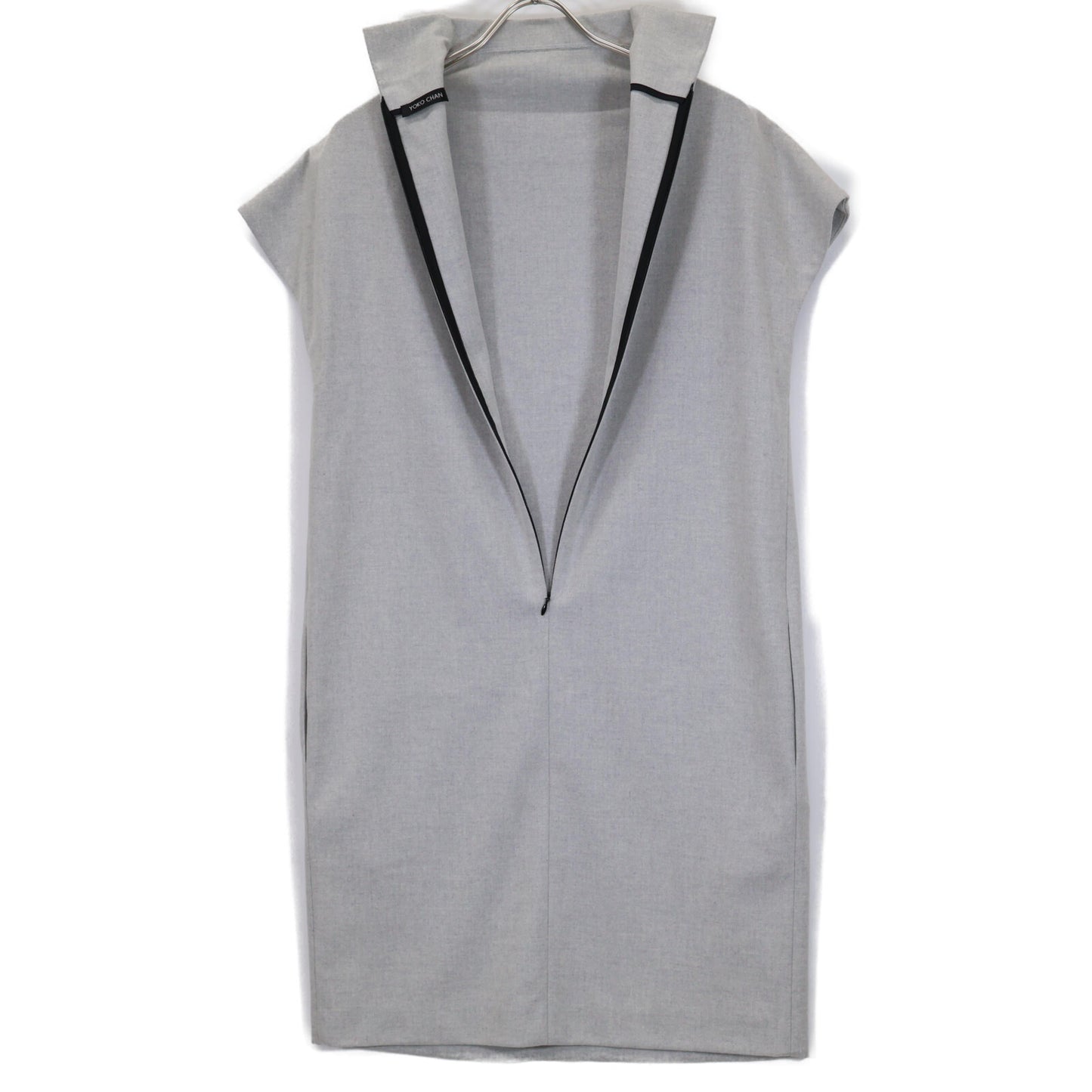 YOKOCHAN ヨーコチャン グレー YCD-314-128 モックネックワンピース ワンピース 38