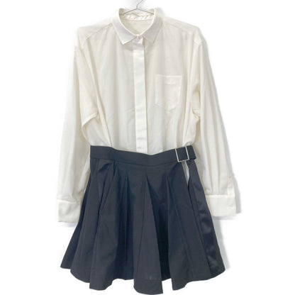 sacai サカイ ﾎﾜｲﾄ×ﾌﾞﾗｯｸ 22-06036 ﾄﾞｯｷﾝｸﾞﾄﾞﾚｽ ワンピース 2