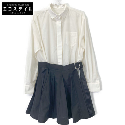 sacai サカイ ﾎﾜｲﾄ×ﾌﾞﾗｯｸ 22-06036 ﾄﾞｯｷﾝｸﾞﾄﾞﾚｽ ワンピース 2