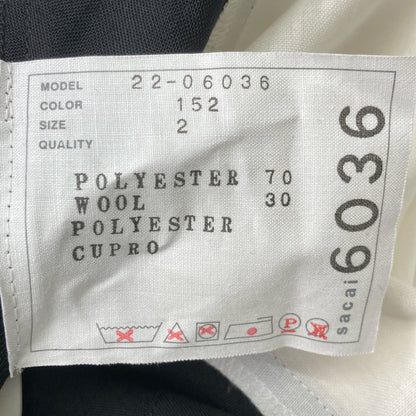 sacai サカイ ﾎﾜｲﾄ×ﾌﾞﾗｯｸ 22-06036 ﾄﾞｯｷﾝｸﾞﾄﾞﾚｽ ワンピース 2