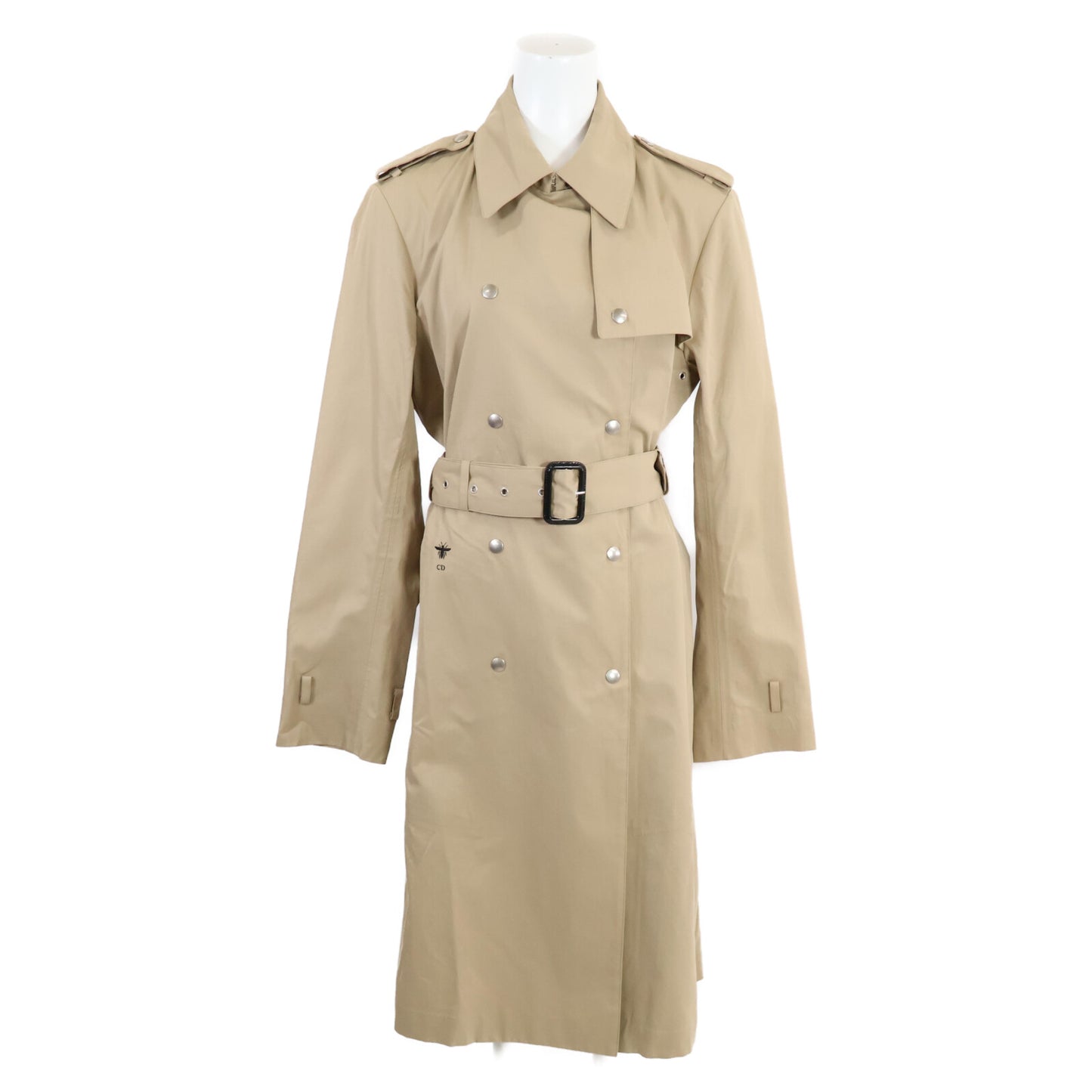 Christian Dior クリスチャンディオール 【美品/国内正規】857M83A3332 BEE刺繍 ロゴベルト トレンチ コート 38