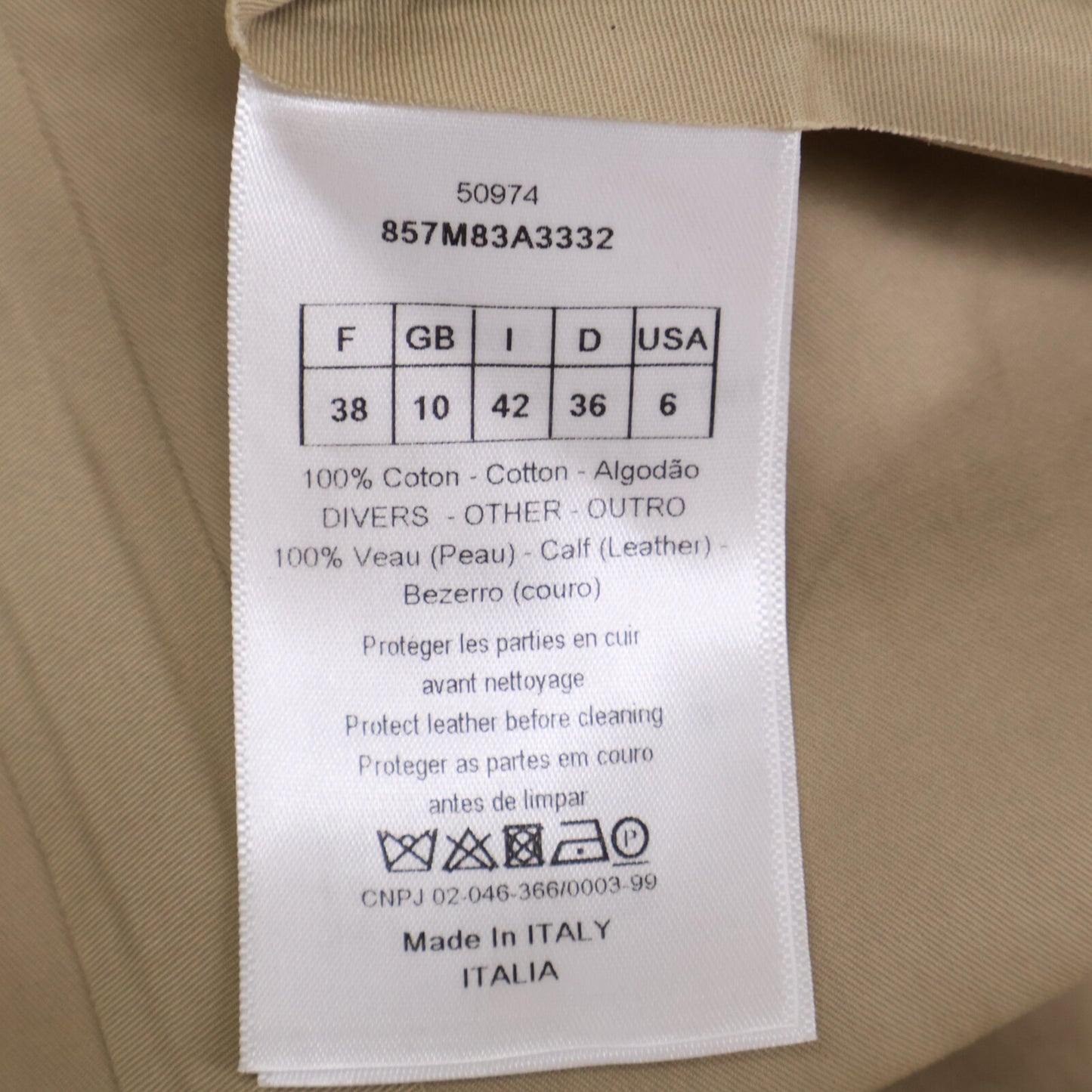 Christian Dior クリスチャンディオール 【美品/国内正規】857M83A3332 BEE刺繍 ロゴベルト トレンチ コート 38