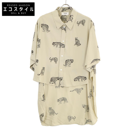 CELINE セリーヌ 【国内正規】2C708362Q フィーラインプリント ルーズテイルコート 半袖シャツ/ トップス 38