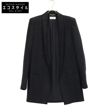 SAINT LAURENT PARIS サンローランパリ ﾌﾞﾗｯｸ 552518 ﾗﾒ ｳｰﾙ ｼﾞｬｹｯﾄ ジャケット 38