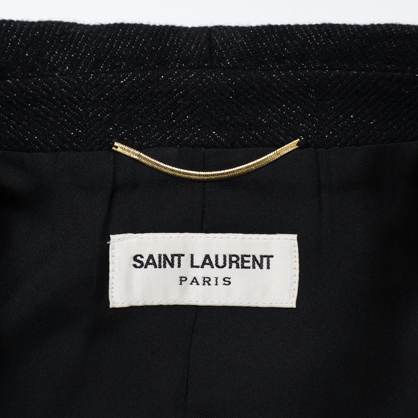 SAINT LAURENT PARIS サンローランパリ ﾌﾞﾗｯｸ 552518 ﾗﾒ ｳｰﾙ ｼﾞｬｹｯﾄ ジャケット 38