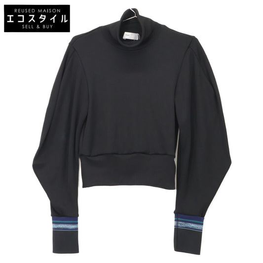 TOGA PULLA トーガプルラ ブラック Glossy rib pullover トップス 38