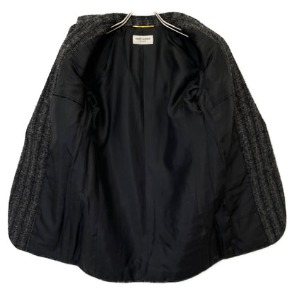 SAINT LAURENT PARIS サンローランパリ 15年製 394625 ﾓﾍｱ ﾃｰﾗｰﾄﾞｼﾞｬｹｯﾄ ジャケット 34