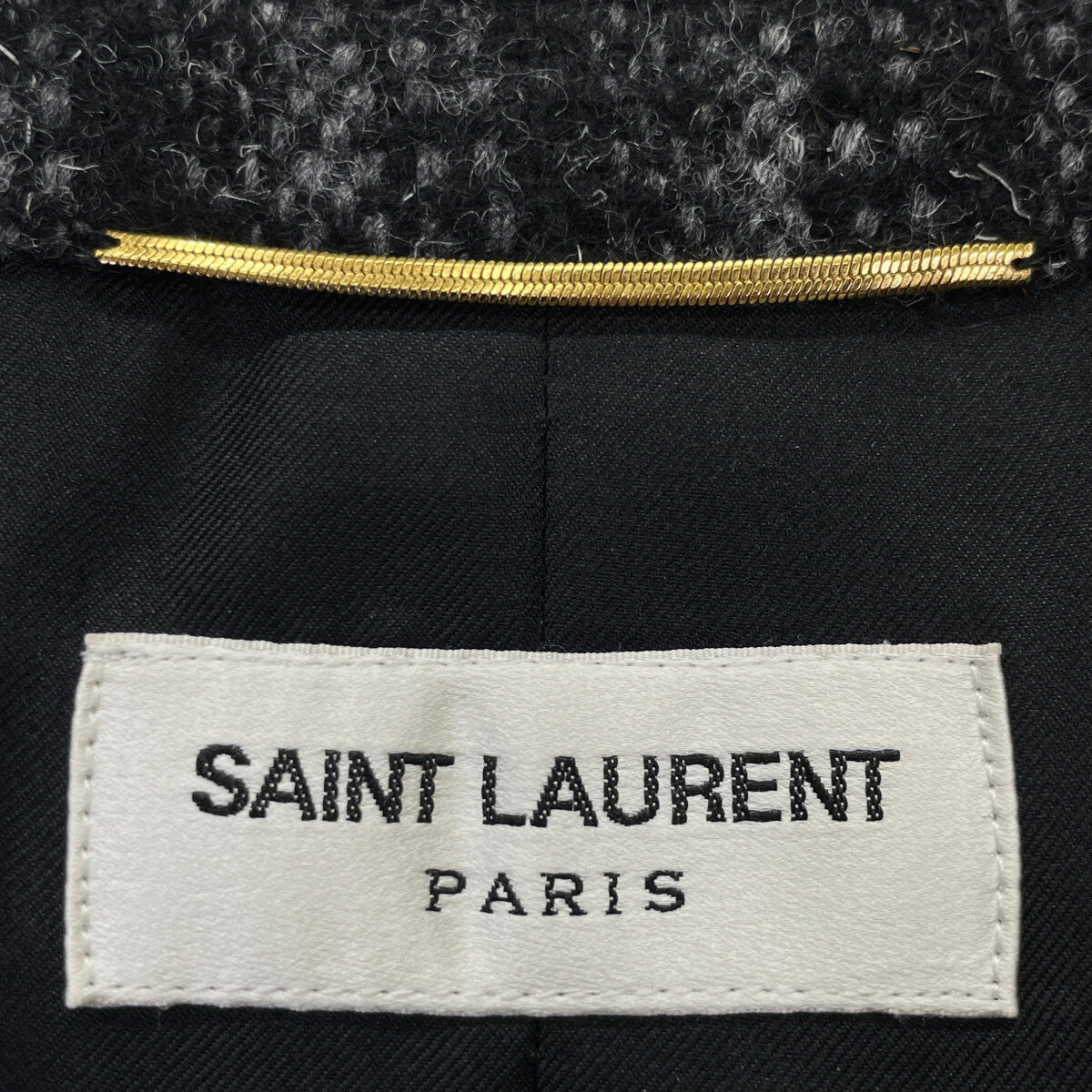 SAINT LAURENT PARIS サンローランパリ 15年製 394625 ﾓﾍｱ ﾃｰﾗｰﾄﾞｼﾞｬｹｯﾄ ジャケット 34