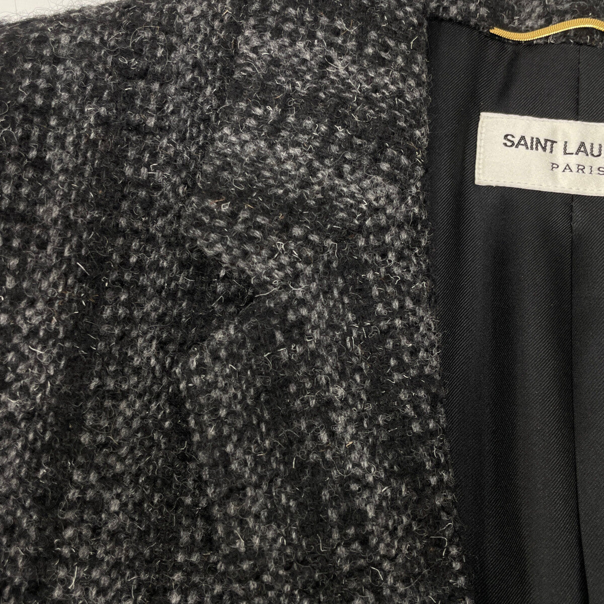 SAINT LAURENT PARIS サンローランパリ 15年製 394625 ﾓﾍｱ ﾃｰﾗｰﾄﾞｼﾞｬｹｯﾄ ジャケット 34