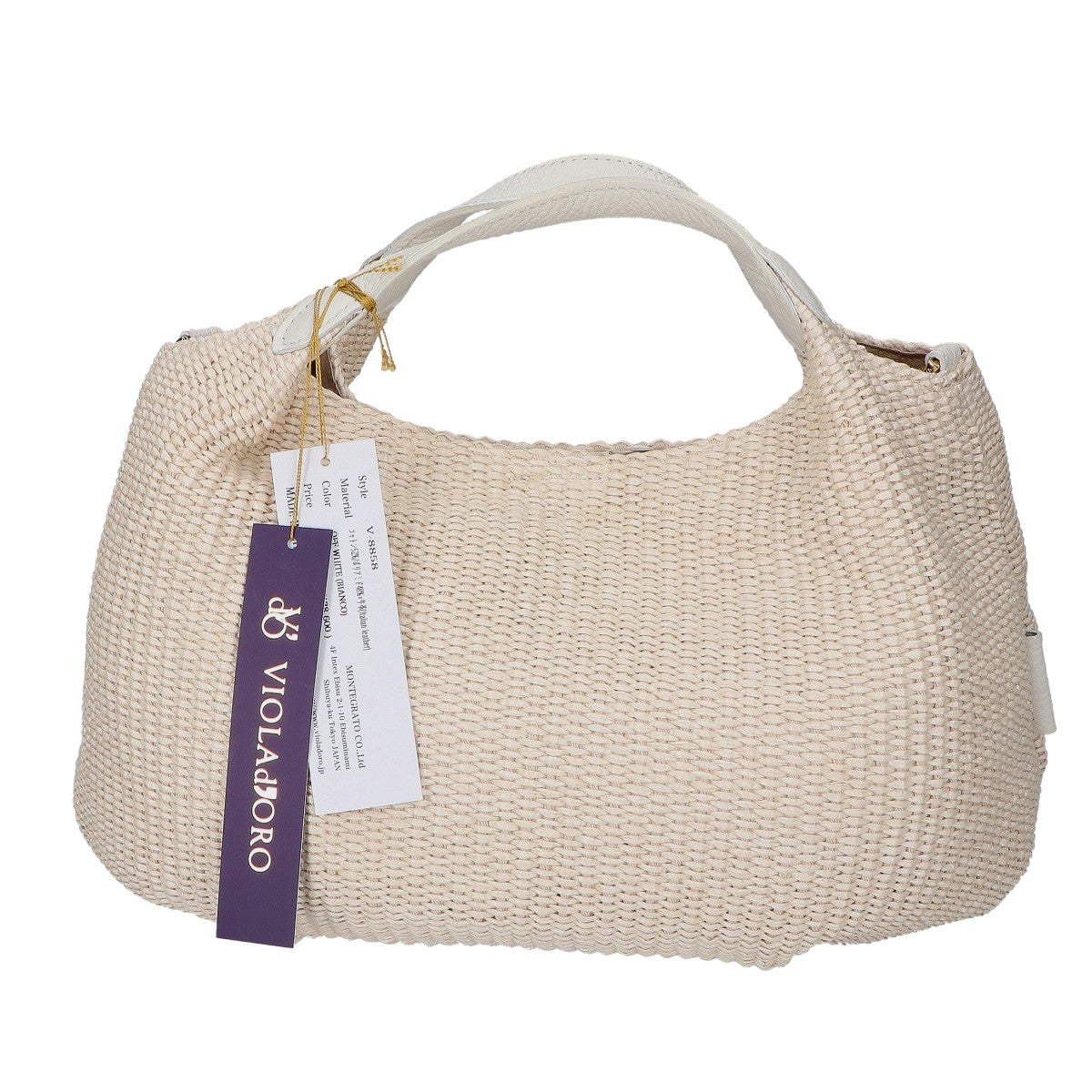 VIOLAd'ORO ヴィオラドーロ 新品未使用 V-8858 SANDRO ラフィアシート 2872