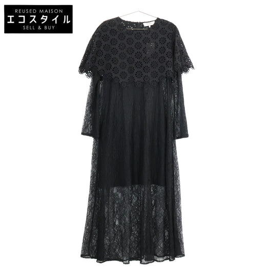 sea NEW YORK シーニューヨーク 25年 ﾌﾞﾗｯｸ R25-127 ﾚｰｽﾜﾝﾋﾟｰｽ ワンピース S