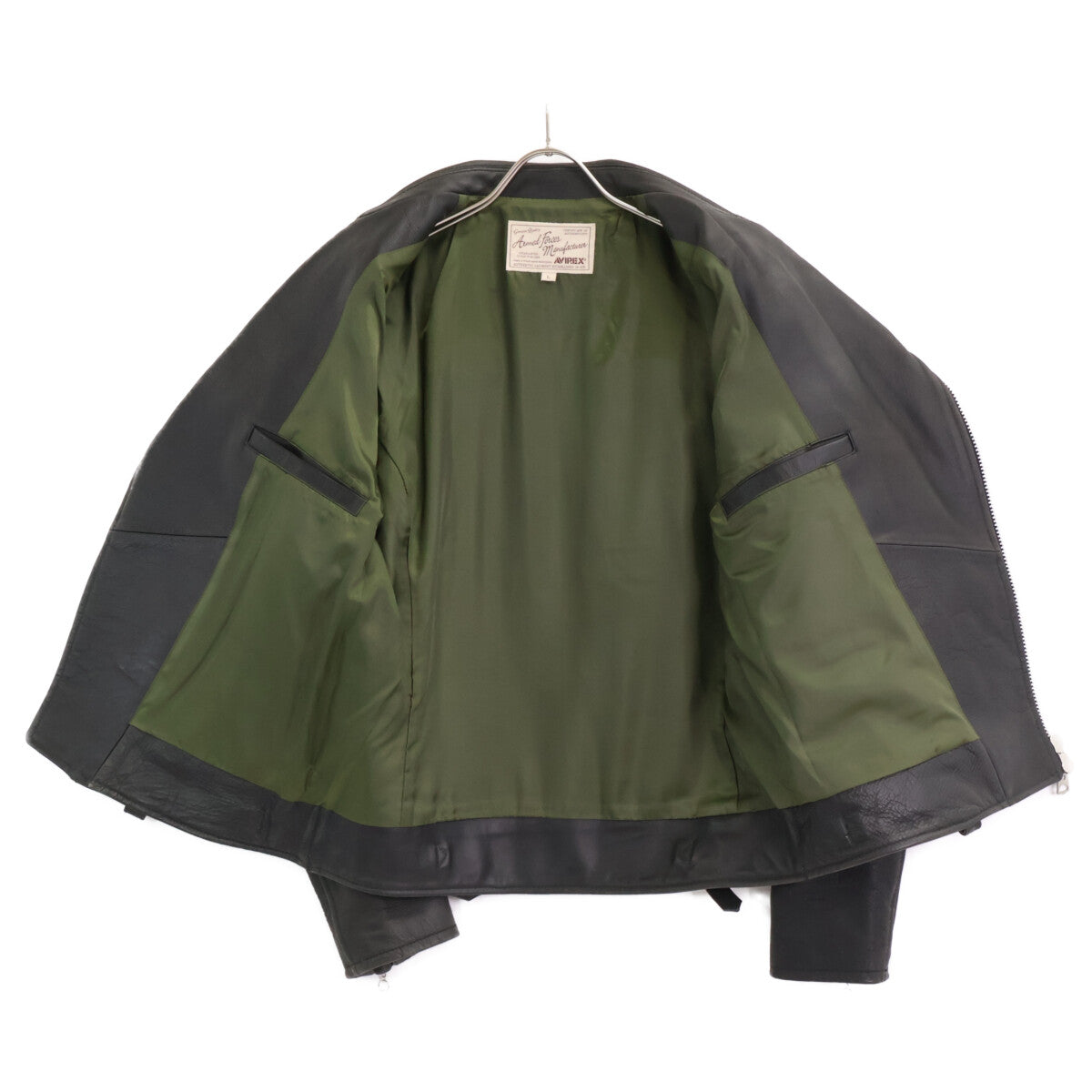 AVIREX アヴィレックス ﾌﾞﾗｯｸ 6161080 ﾀﾞﾌﾞﾙﾗｲﾀﾞｰｽｼﾞｬｹｯﾄ ジャケット L