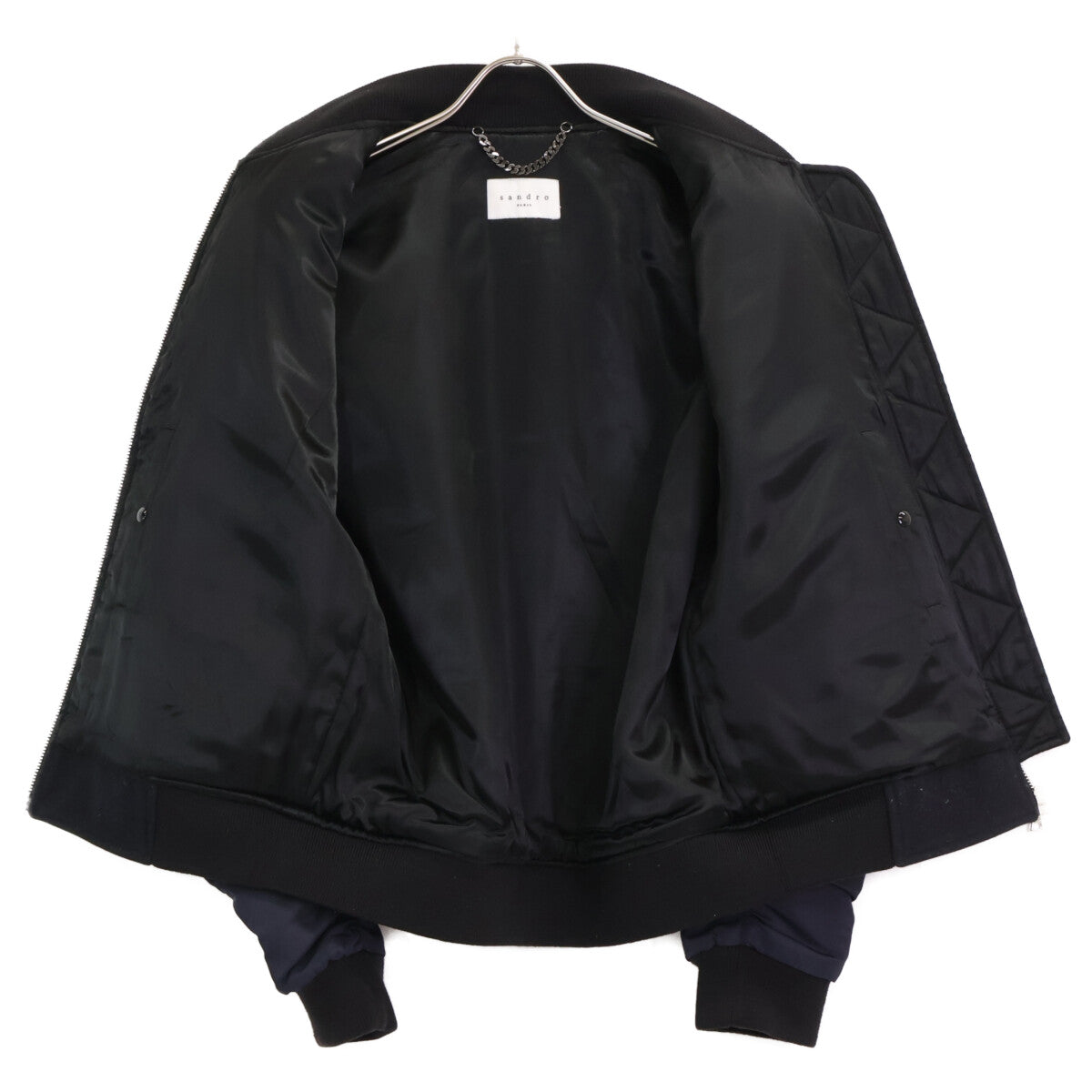 sandro サンドロ V5690W ﾈｲﾋﾞｰ ﾘﾊﾞｰｼﾌﾞﾙ ﾎﾞﾝﾊﾞｰｼﾞｬｹｯﾄ ジャケット M