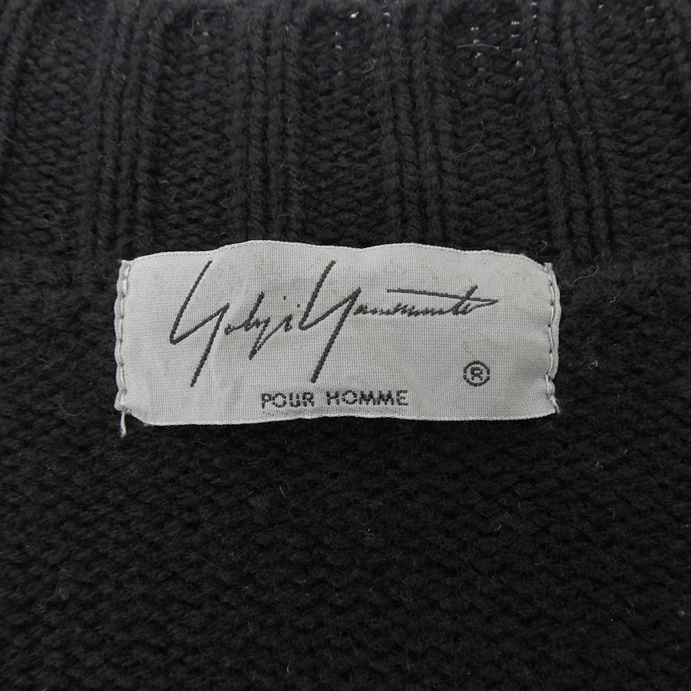 Yohji Yamamoto POUR HOMME ヨウジヤマモトプールオム いつも手遅れニットウール カーディガン メンズ ブラック 3 HK-K86-190 トップス 3