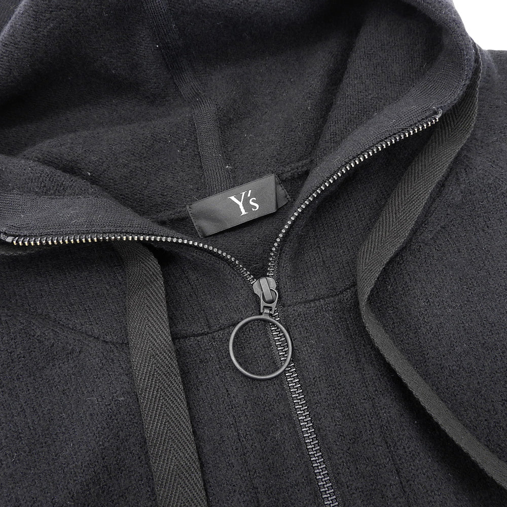 Y's ワイズ ハーフジップ ニット フーディー トップス メンズ ブラック YV-K69-146 トップス ―