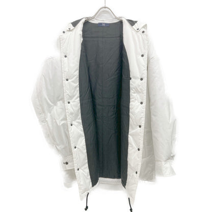 Y's ワイズ ﾎﾜｲﾄ ﾃﾌﾛﾝﾎﾟﾘｴｽﾃﾙ ﾌｰﾄﾞ付き 中綿ﾌﾞﾙｿﾞﾝ ジャケット 3