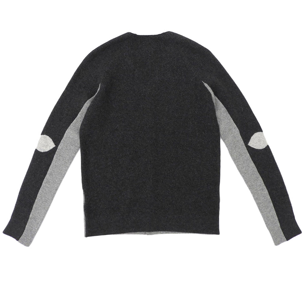 BOTTEGA VENETA ボッテガヴェネタ 美品 バイカラー カーディガン メンズ カシミヤ混 チャコールグレー グレー 44 44