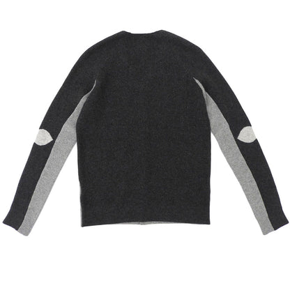 BOTTEGA VENETA ボッテガヴェネタ 美品 バイカラー カーディガン メンズ カシミヤ混 チャコールグレー グレー 44 44