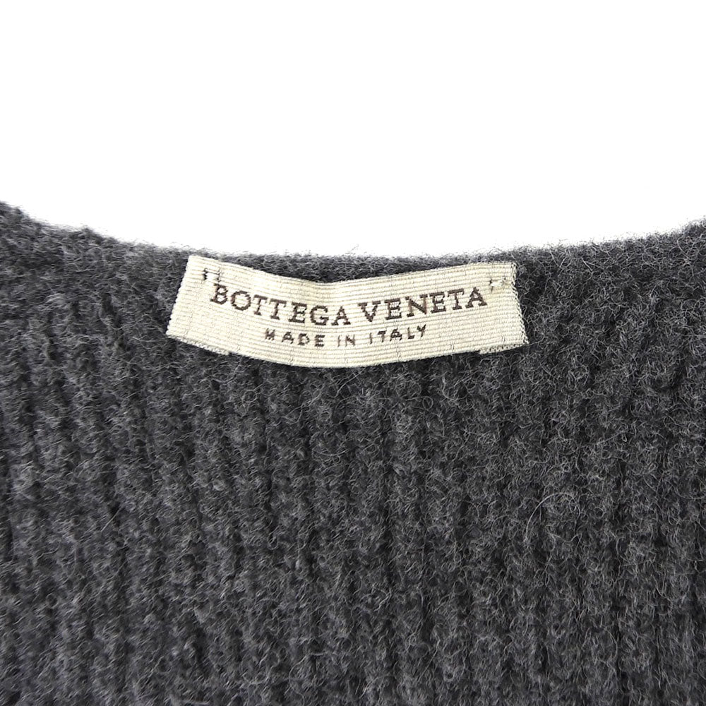 BOTTEGA VENETA ボッテガヴェネタ 美品 バイカラー カーディガン メンズ カシミヤ混 チャコールグレー グレー 44 44