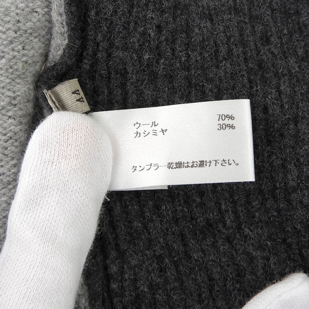 BOTTEGA VENETA ボッテガヴェネタ 美品 バイカラー カーディガン メンズ カシミヤ混 チャコールグレー グレー 44 44