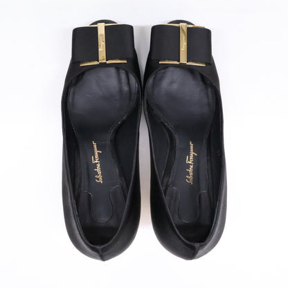 Salvatore Ferragamo サルヴァトーレフェラガモ サテン カプア パンプス シューズ 6.5D