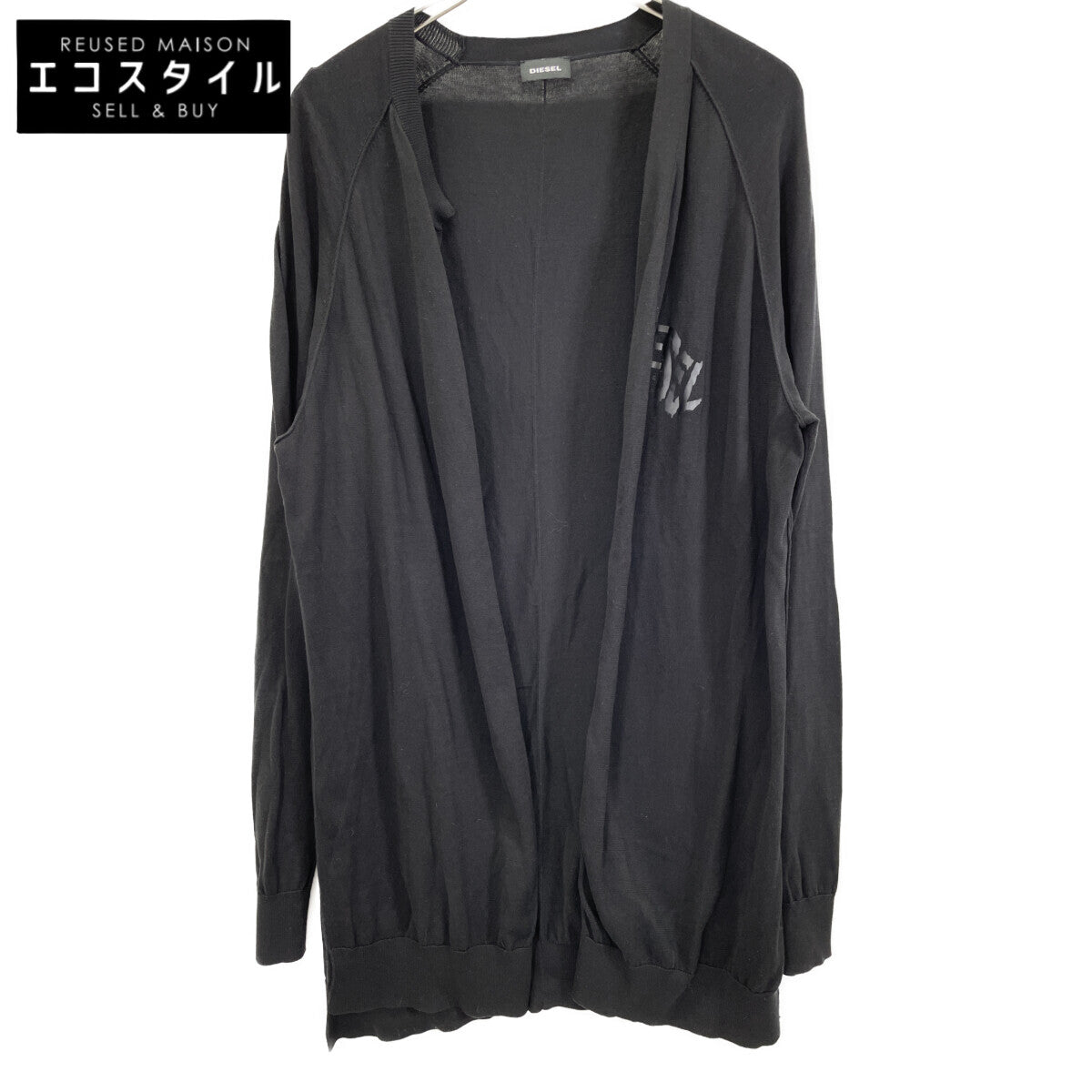 DIESEL ディーゼル ﾌﾞﾗｯｸ BAKER ｼﾙｸ混 ｶｰﾃﾞｨｶﾞﾝ トップス L