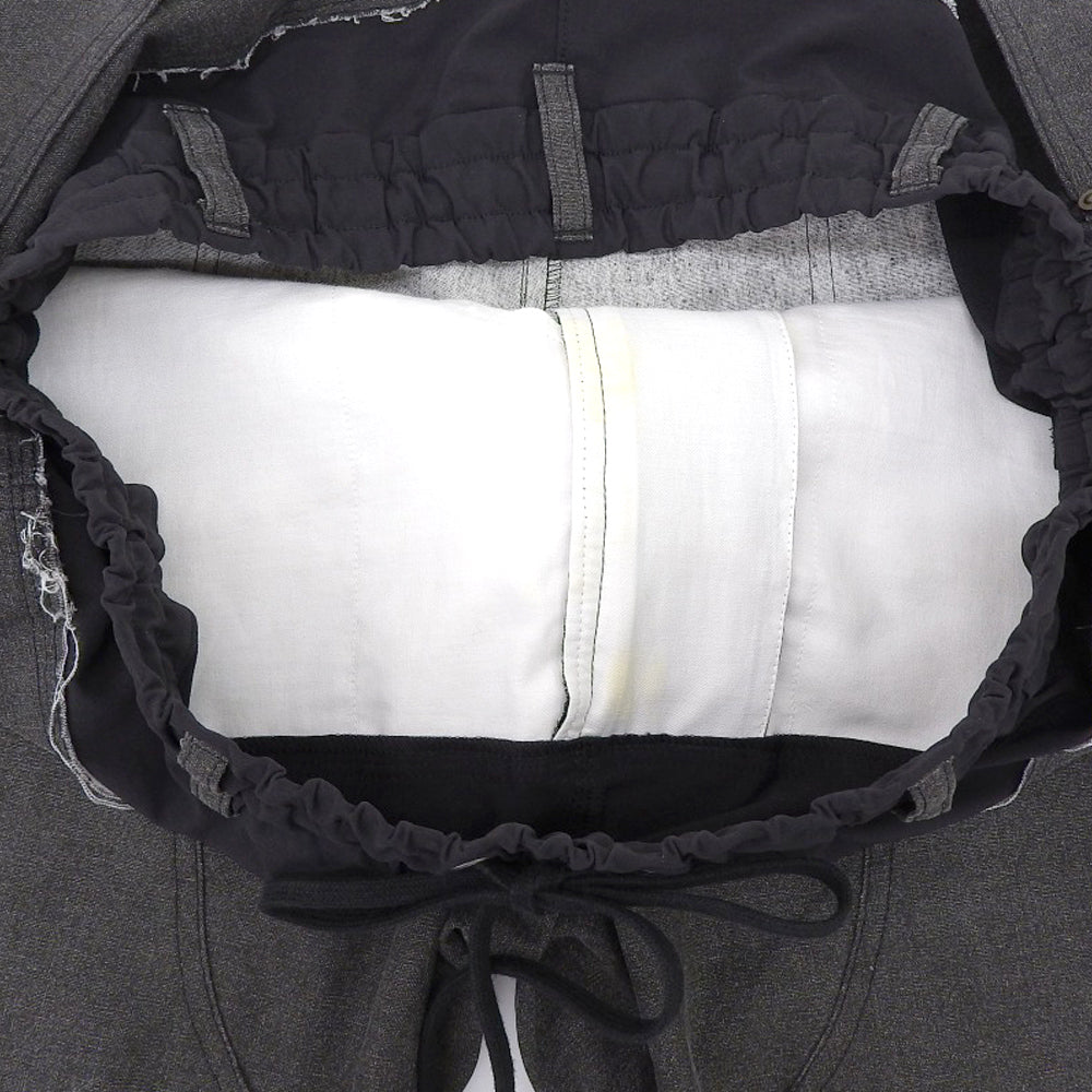 Y's ワイズ リネン コットン ダブルニーパンツ ボトムス メンズ ブラック 3 22AW 解れ加工 ボトムス 3