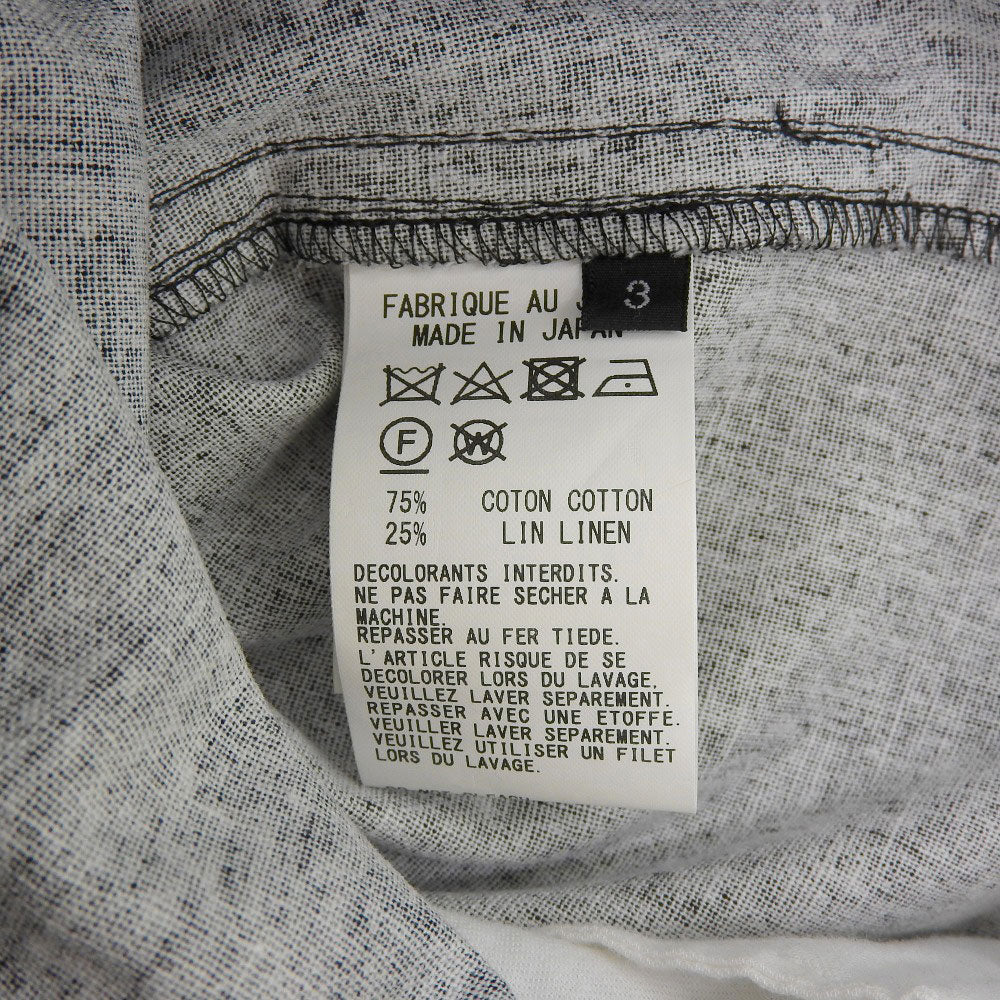 Y's ワイズ リネン コットン ダブルニーパンツ ボトムス メンズ ブラック 3 22AW 解れ加工 ボトムス 3