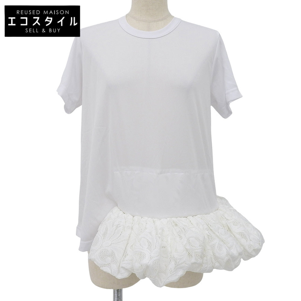 COMMEdesGARCONS コムデギャルソン 新品同様 レースペプラム カットソー トップス レディース ホワイト 白 S GH-T002 21AW トップス S