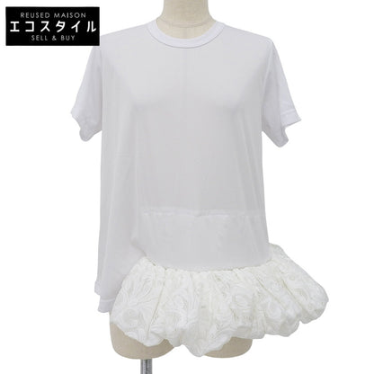 COMMEdesGARCONS コムデギャルソン 新品同様 レースペプラム カットソー トップス レディース ホワイト 白 S GH-T002 21AW トップス S
