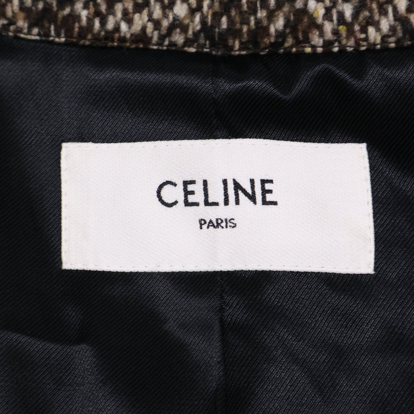 CELINE セリーヌ 美品 国内正規 2M038043K ツイード チューブマック コート 52