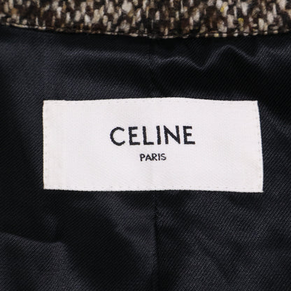 CELINE セリーヌ 美品 国内正規 2M038043K ツイード チューブマック コート 52