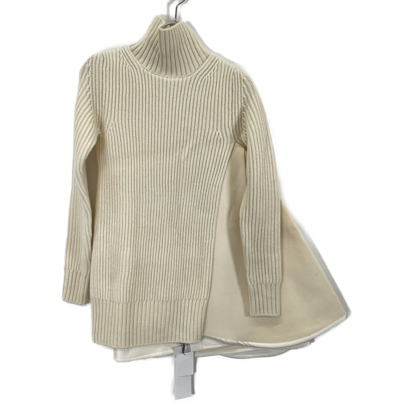 sacai サカイ 23年 ﾎﾜｲﾄ ﾆｯﾄ切り替え ﾎﾞﾝﾃﾞｨﾝｸﾞﾜﾝﾋﾟｰｽ ワンピース 1