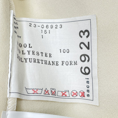 sacai サカイ 23年 ﾎﾜｲﾄ ﾆｯﾄ切り替え ﾎﾞﾝﾃﾞｨﾝｸﾞﾜﾝﾋﾟｰｽ ワンピース 1