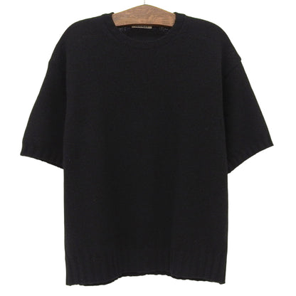 AURALEE オーラリー SHETLAND WOOL CASHMERE ニットTシャツ トップス メンズ 黒 ブラック 4 トップス 4