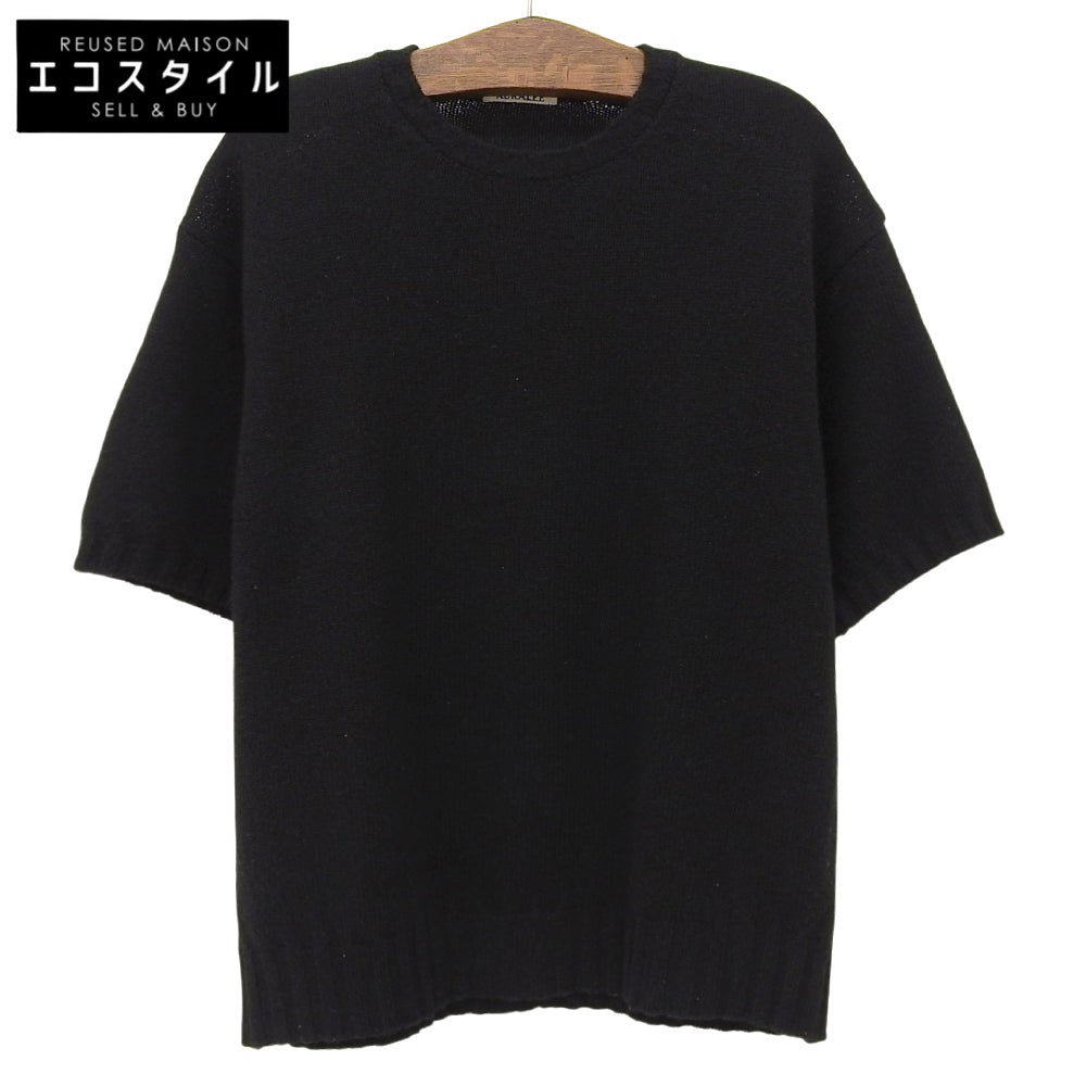 AURALEE オーラリー SHETLAND WOOL CASHMERE ニットTシャツ トップス メンズ 黒 ブラック 4 トップス 4